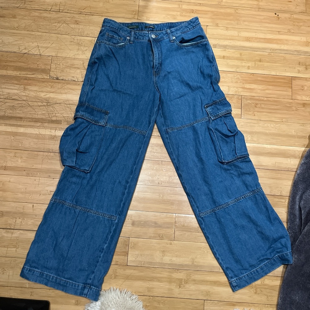 Wild fable wide leg cargo pants mid rise